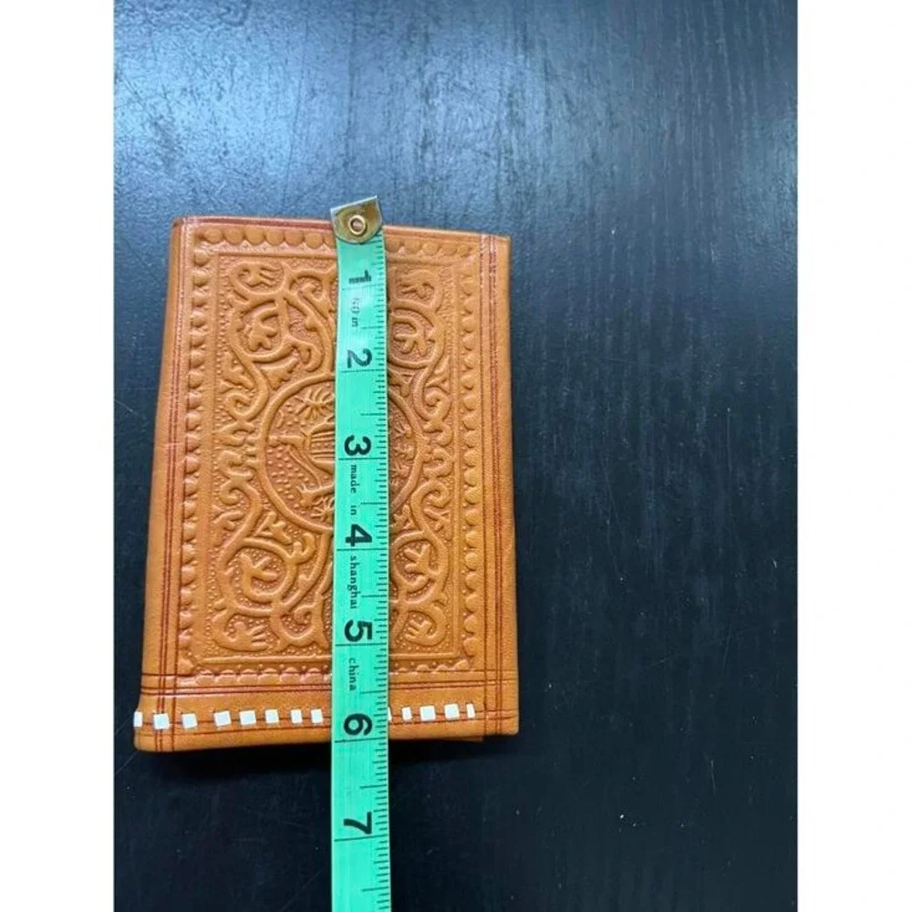 Moroccan Genuine Leather Wallet Hand tooled‎ & stitched Bi-fold